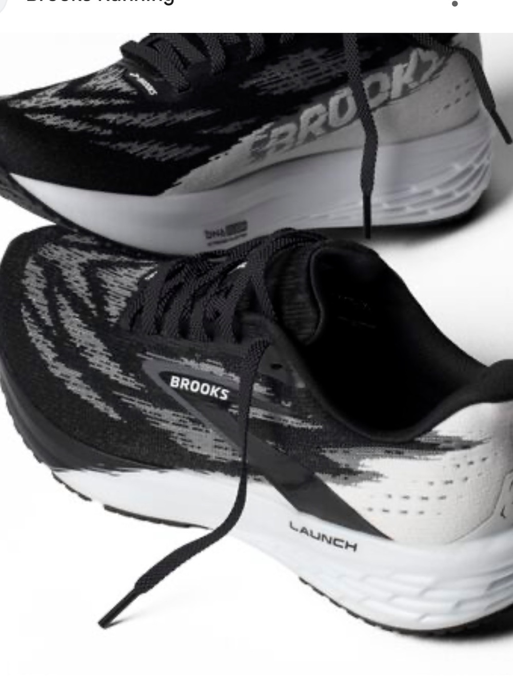 Brooks Launch 11 Women size 8 Running Shoes - Black & White